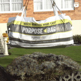 Purpose Bag held up by truck in Reel